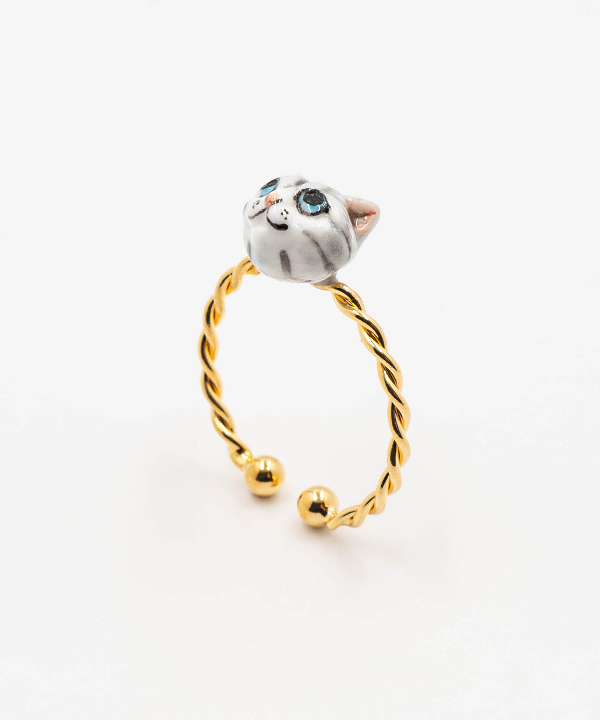 Bague torsadée chat tabby