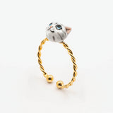 Bague torsadée chat tabby