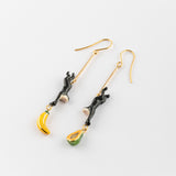 Boucles d'oreilles capucin noir & fruits