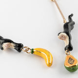 Boucles d'oreilles capucin noir & fruits