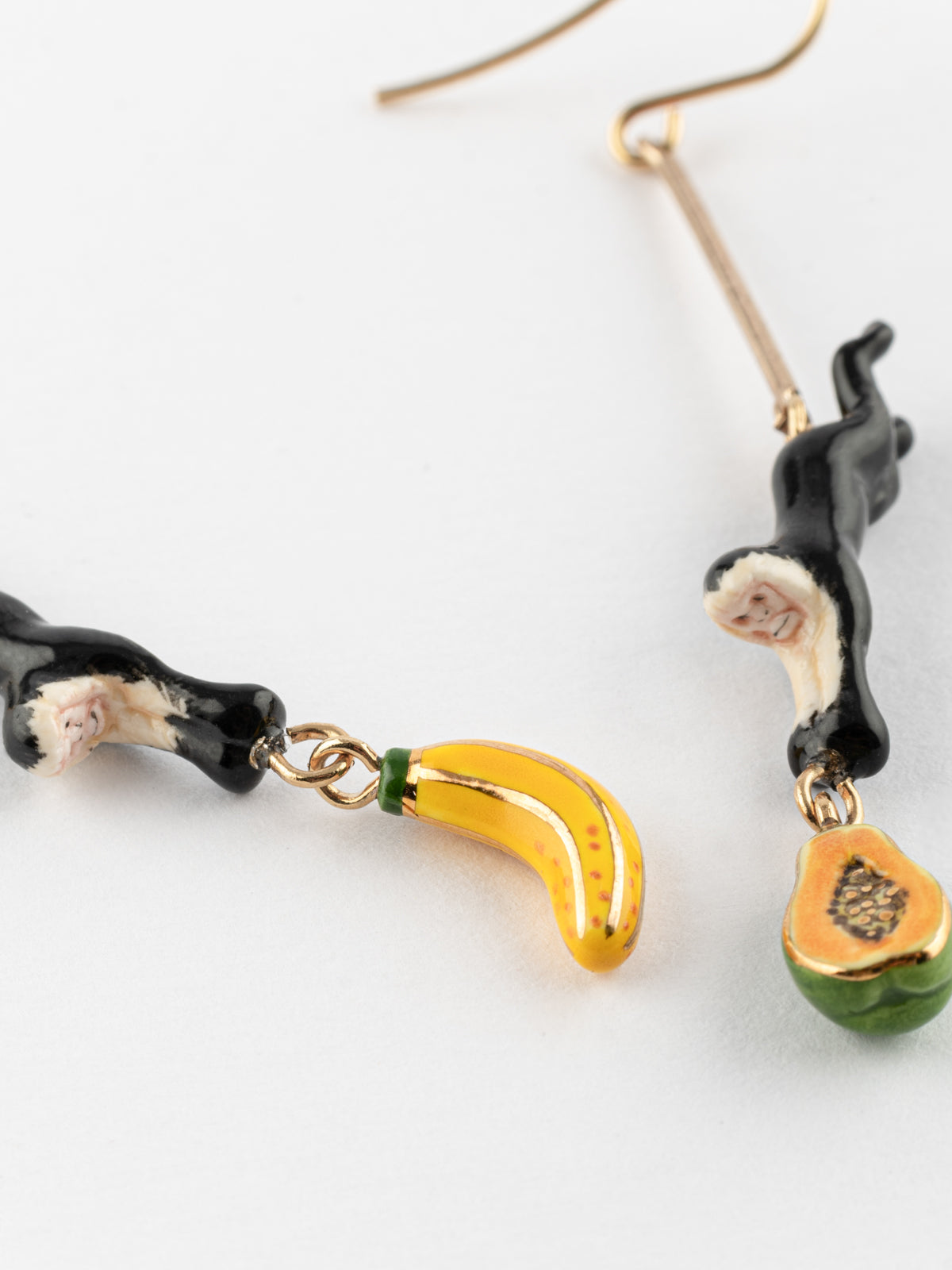 Boucles d'oreilles capucin noir & fruits