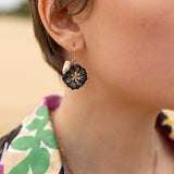 Boucles d'oreilles chardon noir & chouette