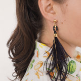 Boucles d'oreilles cygne noir avec plumes