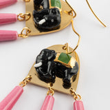 Boucles d'oreilles éléphant d'Asie graphique