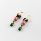 Boucles d'oreilles éléphant d'Asie & jade