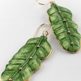 Boucles d'oreilles feuille de bananier