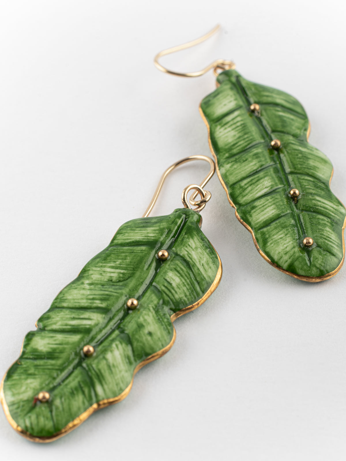 Boucles d'oreilles feuille de bananier