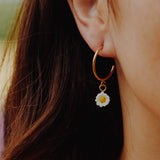 Boucles d'oreilles fleur marguerite en porcelaine Nach