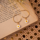 Boucles d'oreilles fleur marguerite en porcelaine Nach