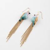 Boucles d'oreilles oiseau à franges