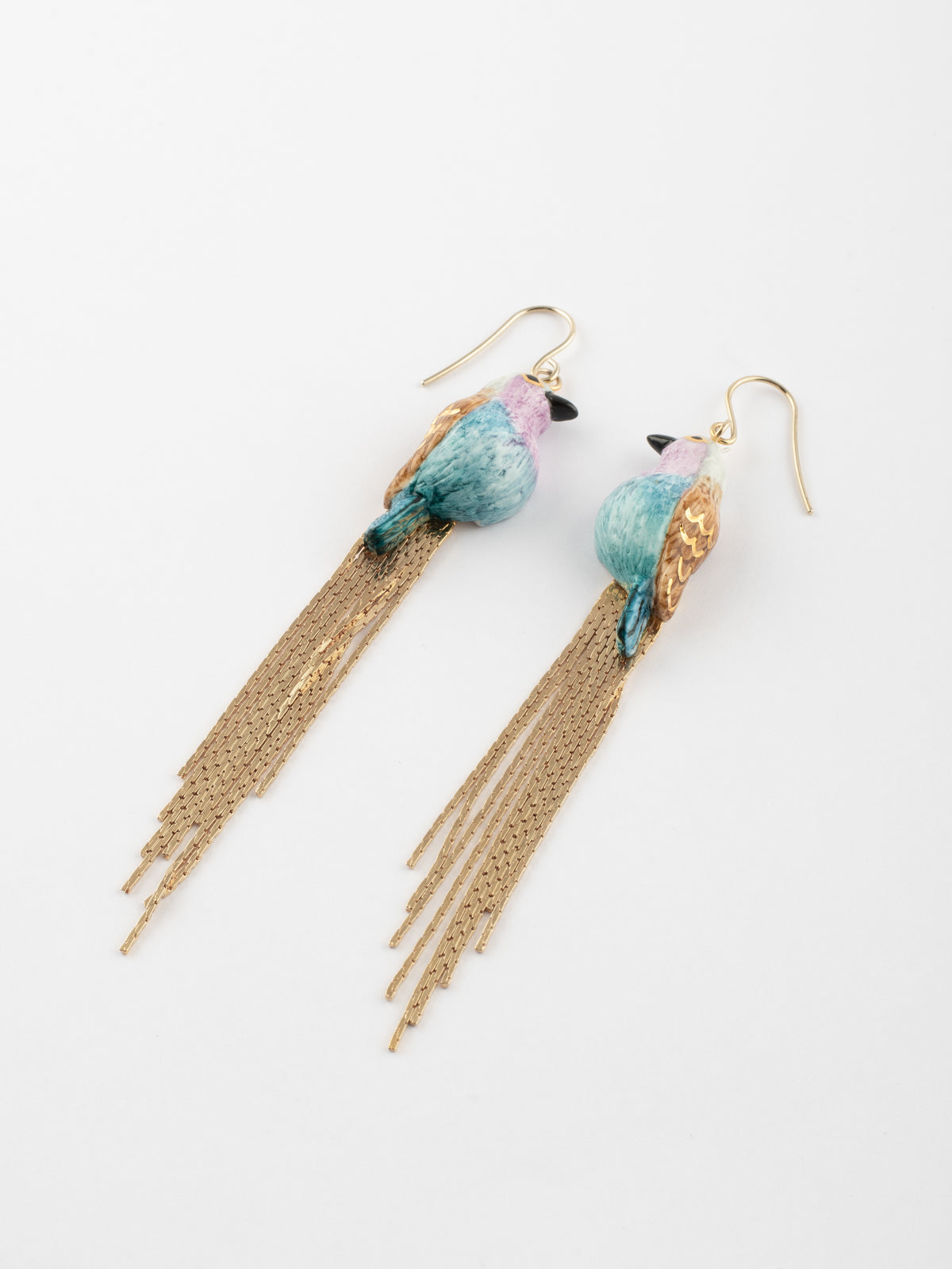 Boucles d'oreilles oiseau à franges