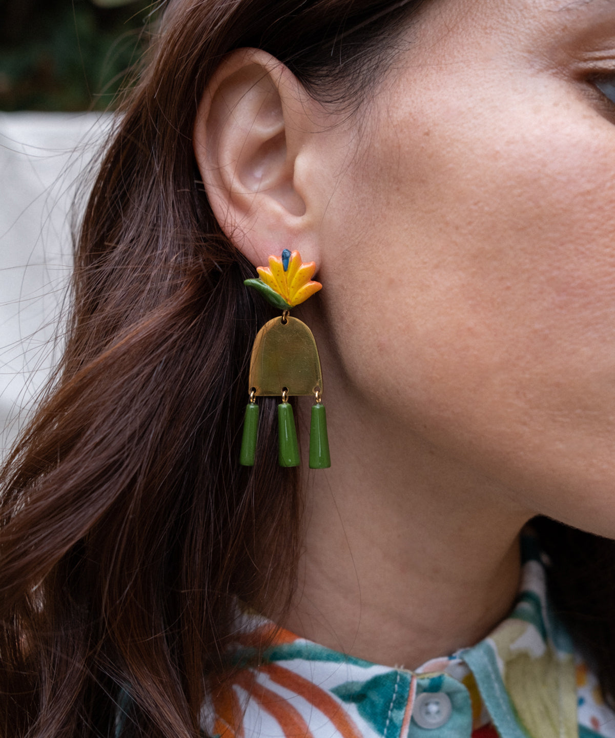 Boucles d'oreilles oiseau de paradis graphique