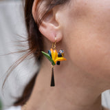 Boucles d'oreilles oiseau de paradis & toucan