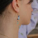 Boucles d'oreilles paon & pampilles