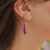 Boucles d'oreilles papillon violet & goutte