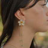 Boucles d'oreilles pendantes fleur de poirier