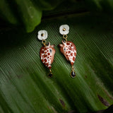 Boucles d'oreilles pendantes girafe et fleur