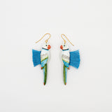 Boucles d'oreilles oiseau perroquet bleu