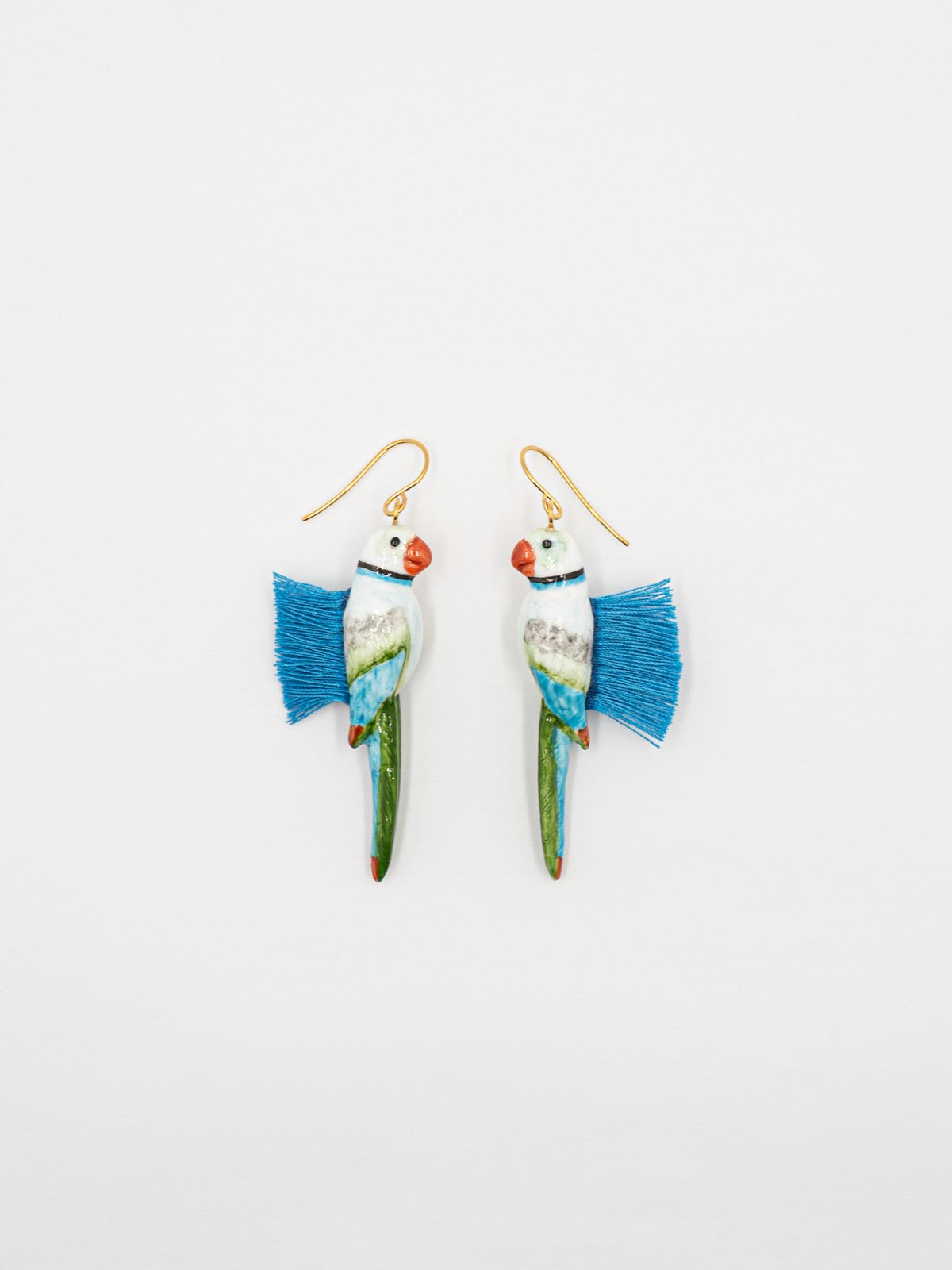 Boucles d'oreilles oiseau perroquet bleu