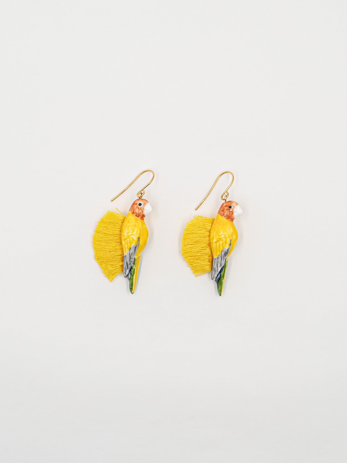 Boucles d'oreilles perroquet jaune