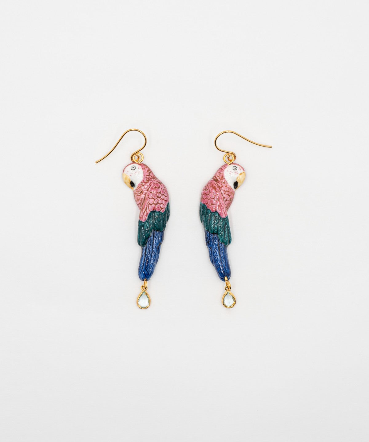 Boucles d'oreilles oiseau perroquet rose