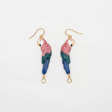 Boucles d'oreilles oiseau perroquet rose