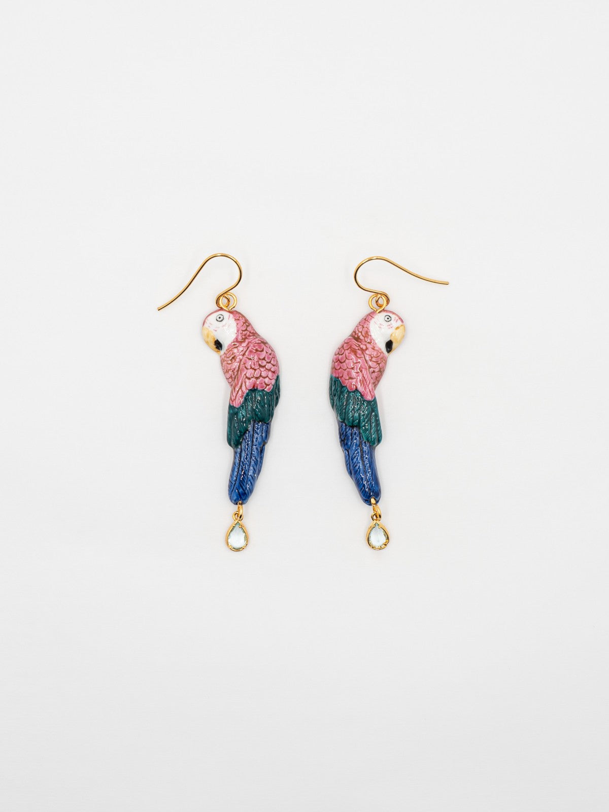 Boucles d'oreilles oiseau perroquet rose