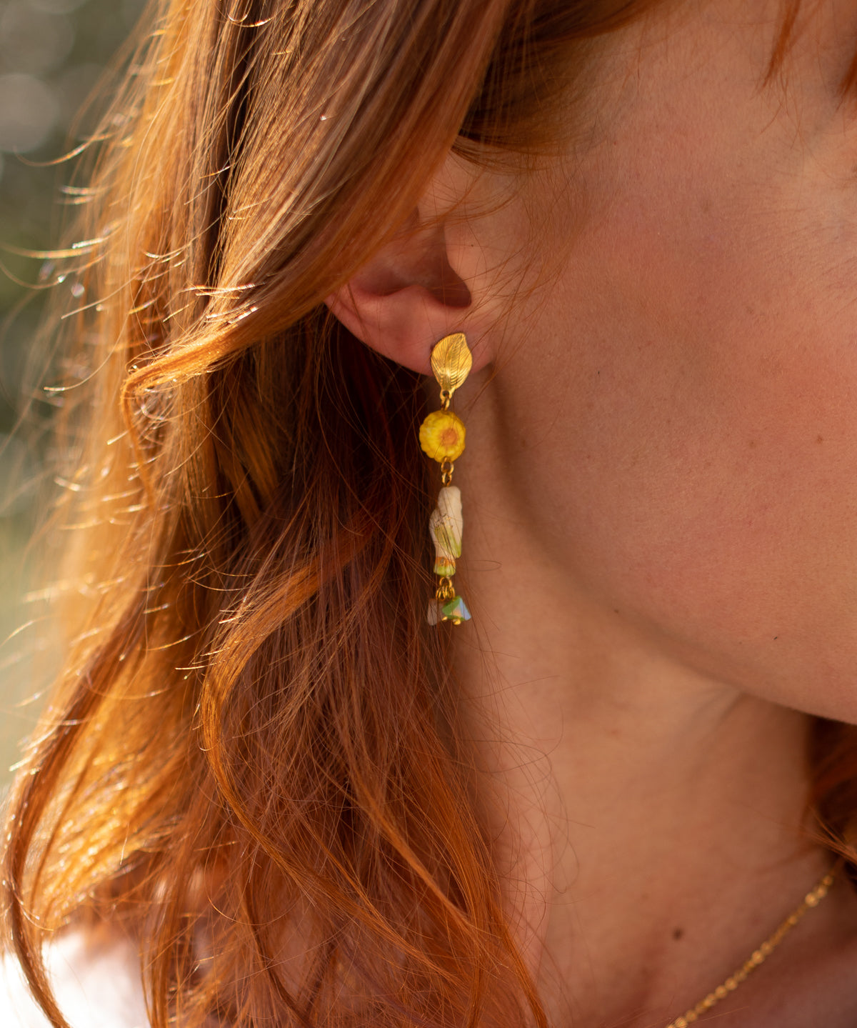 Boucles d'oreilles perruche & pampilles