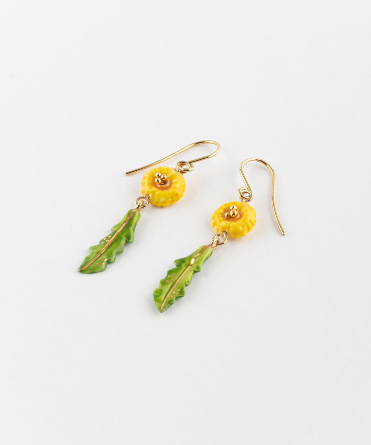 Boucles d'oreilles pissenlit & feuille