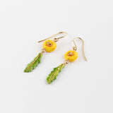 Boucles d'oreilles pissenlit & feuille