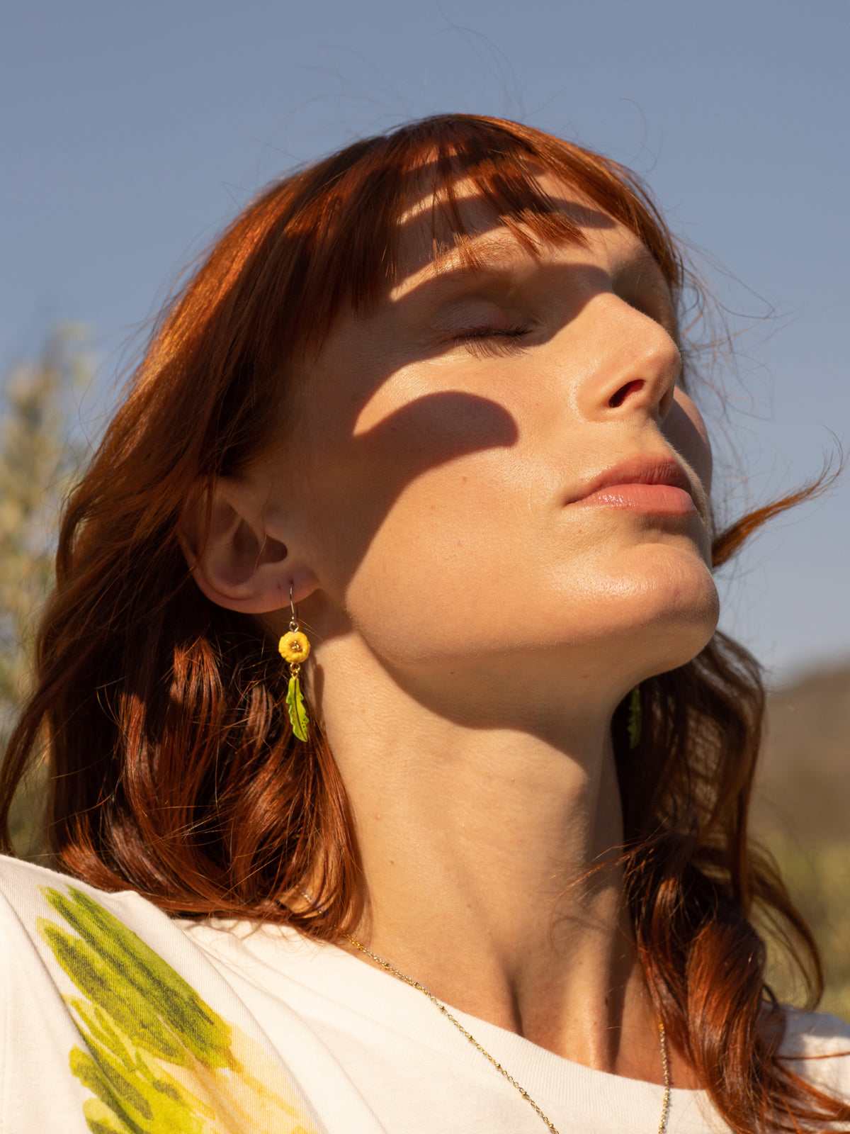 Boucles d'oreilles pissenlit & feuille