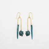 Boucles d'oreilles poisson coquillage bleu