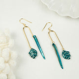 Boucles d'oreilles poisson coquillage bleu