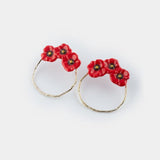 Boucles d'oreilles rondes coquelicot