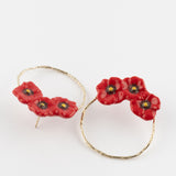 Boucles d'oreilles rondes coquelicot