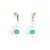 Boucles d'oreilles serpent avec pierre turquoise