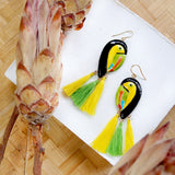 Boucles d'oreilles toucan avec pompons