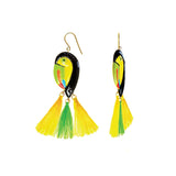 Boucles d'oreilles toucan avec pompons