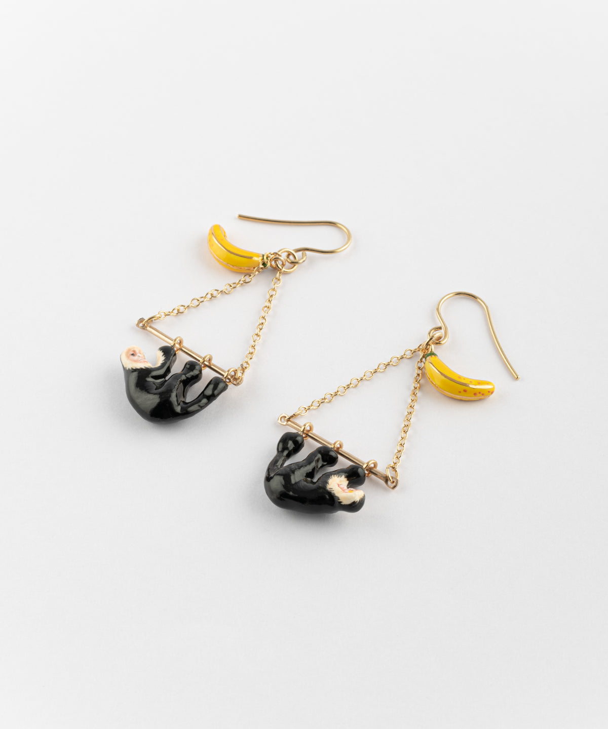 Boucles d'oreilles triangles capucin & banane