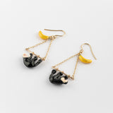 Boucles d'oreilles triangles capucin & banane