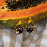 Boucles d'oreilles triangles capucin & banane