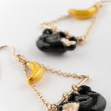 Boucles d'oreilles triangles capucin & banane