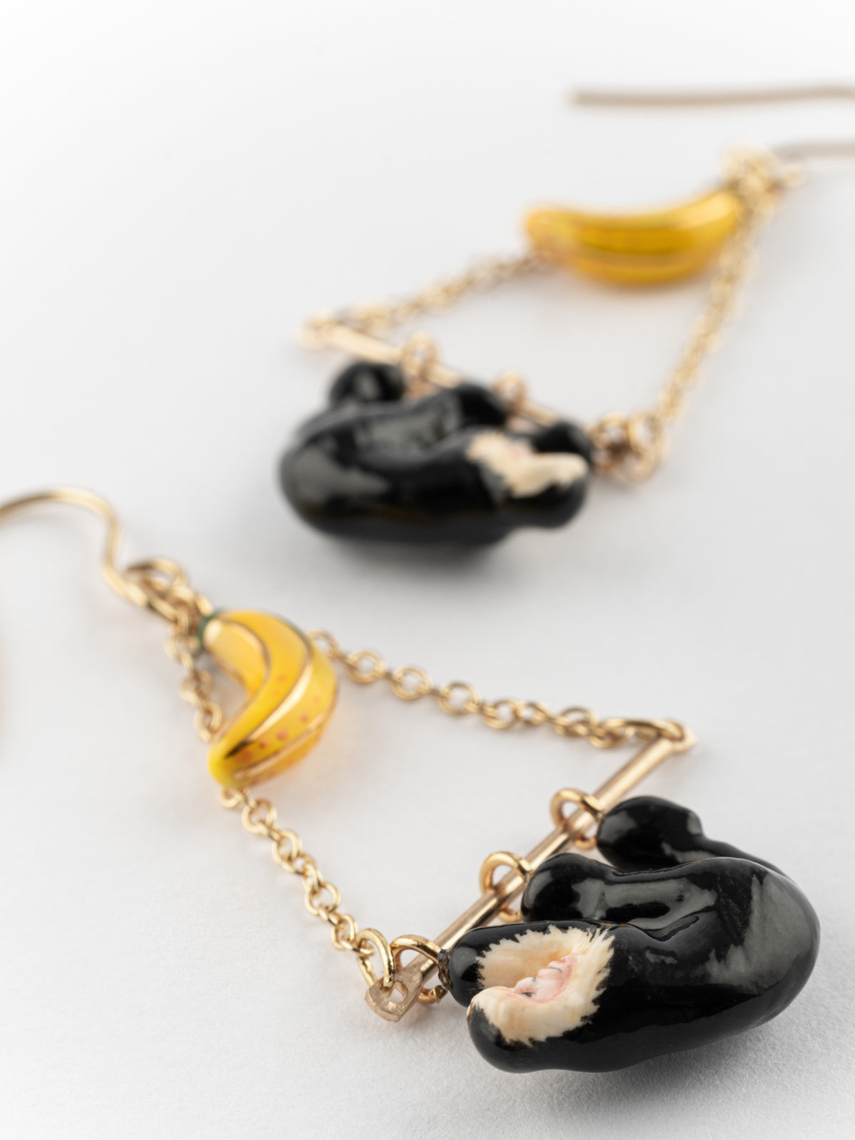 Boucles d'oreilles triangles capucin & banane