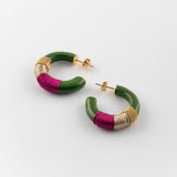 Boucles d'oreilles vert ethnique