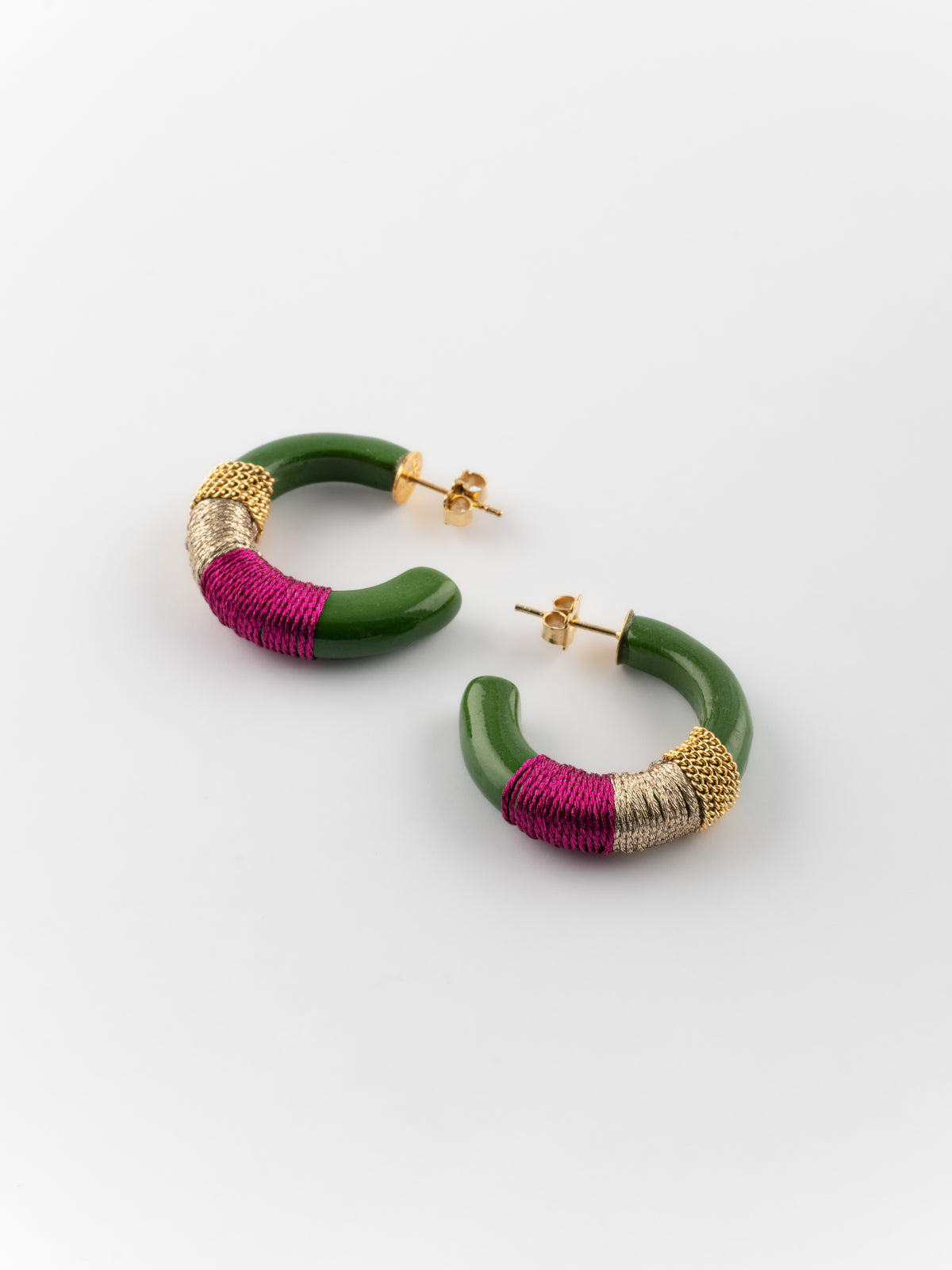 Boucles d'oreilles vert ethnique