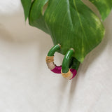 Boucles d'oreilles vert ethnique