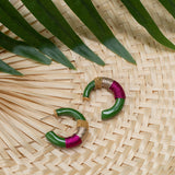 Boucles d'oreilles vert ethnique