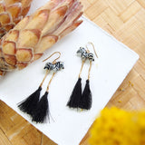 Boucles d'oreilles zèbre avec pompons