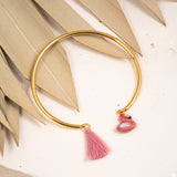 Bracelet doré flamand rose