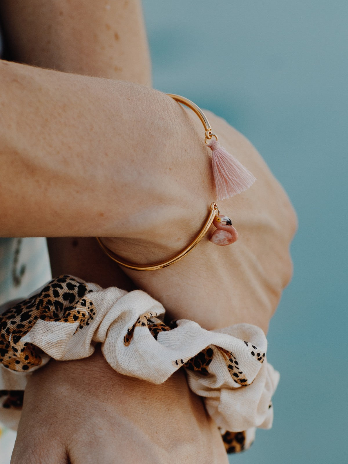 Bracelet doré flamand rose